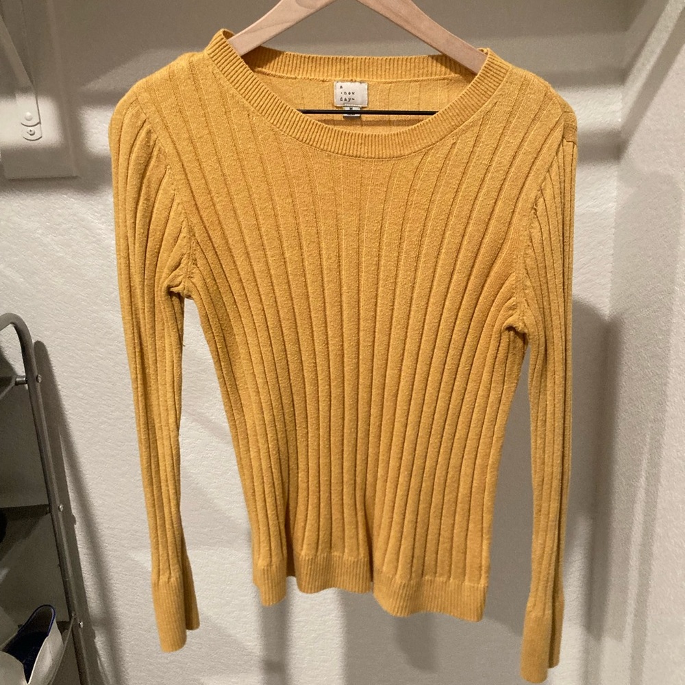 A New Day Mustard Yellow Lightweight Sweater